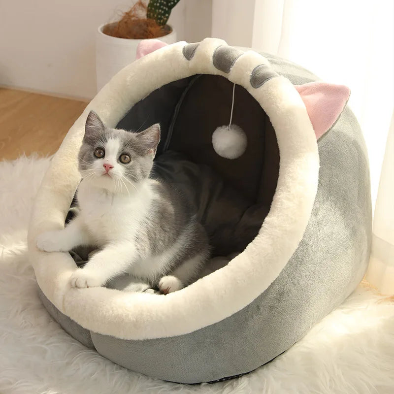 "SnugPaws™ | - Lit Rond & Chenil Confortables pour Animaux