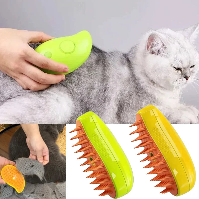 SteamPaws™️ |  Brosse à Vapeur pour Chat Électrique avec Pulvérisation d'Eau