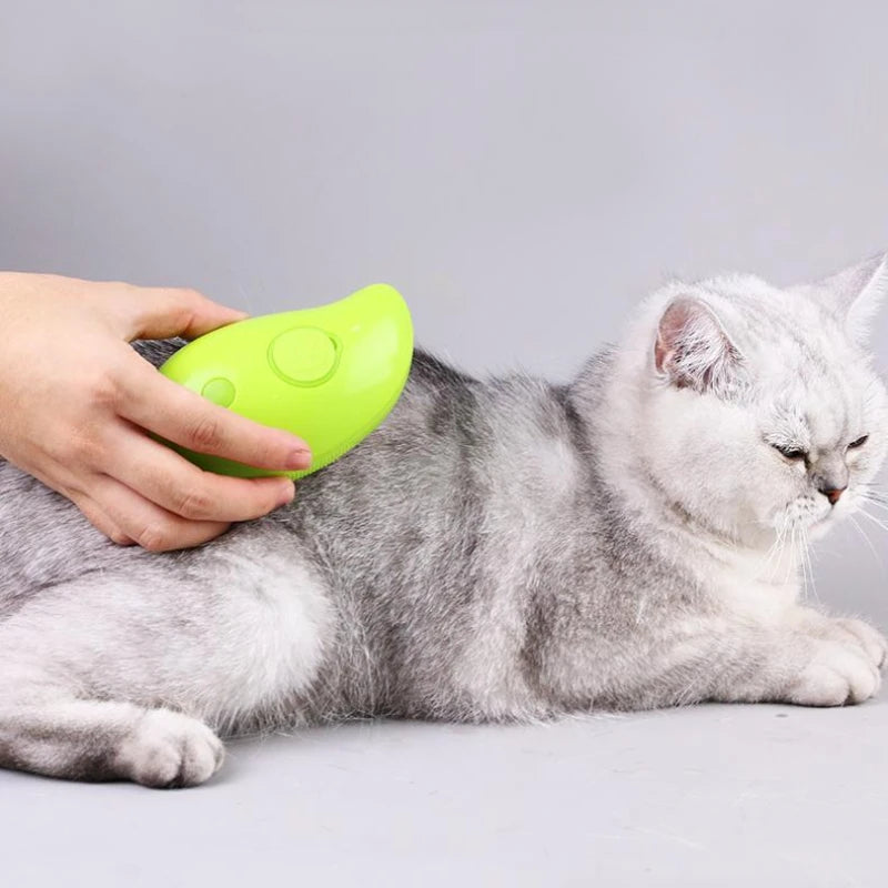 SteamPaws™️ |  Brosse à Vapeur pour Chat Électrique avec Pulvérisation d'Eau